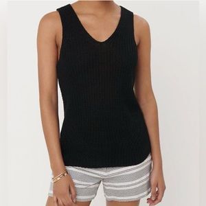 LOFT NWT Black Double V Sweater Tank Size M